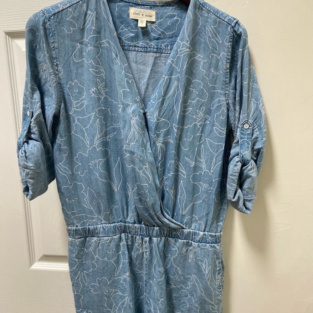 Cloth & Stone Blue Floral Dress